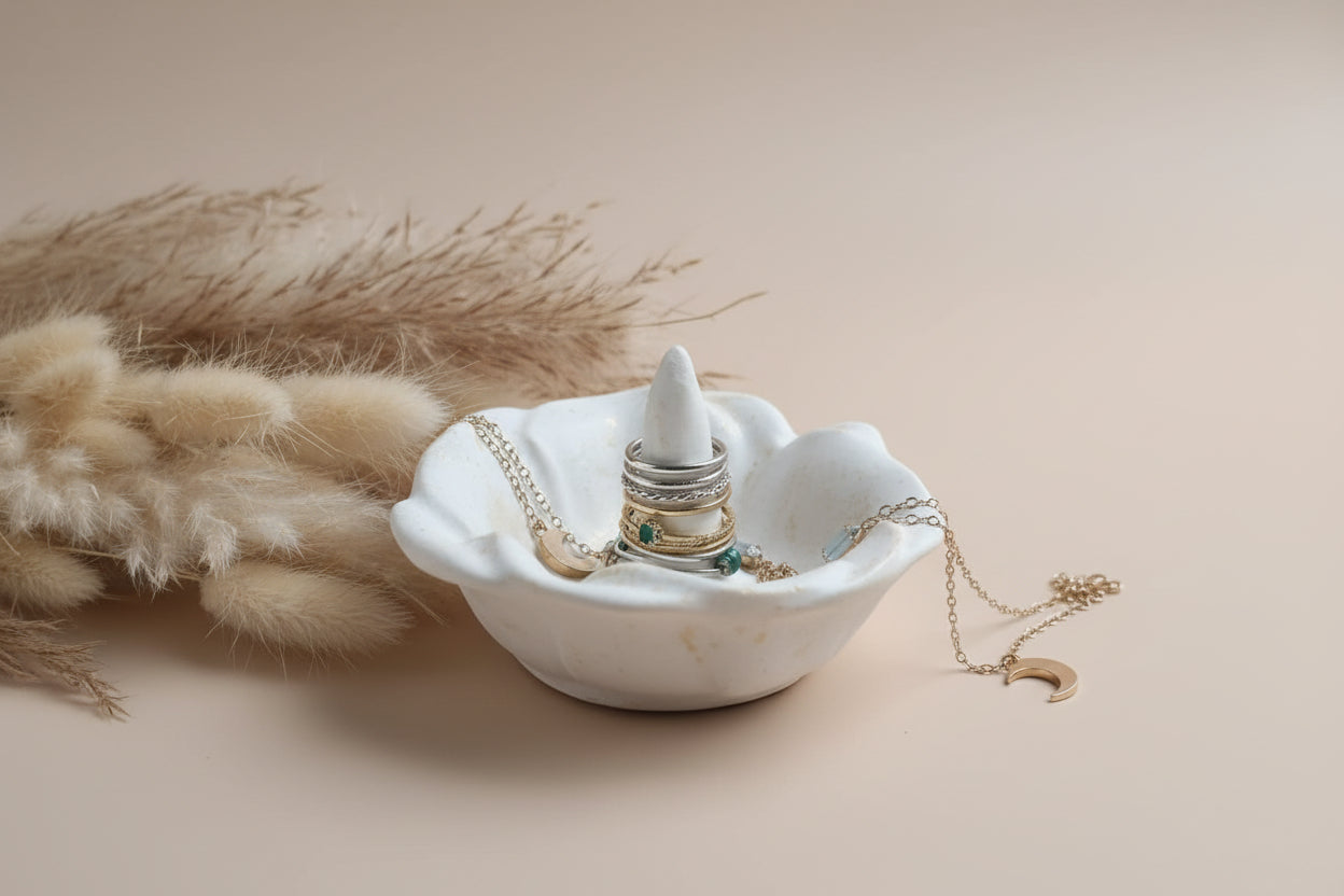 Porta Anelli Calla in Gesso Ceramico