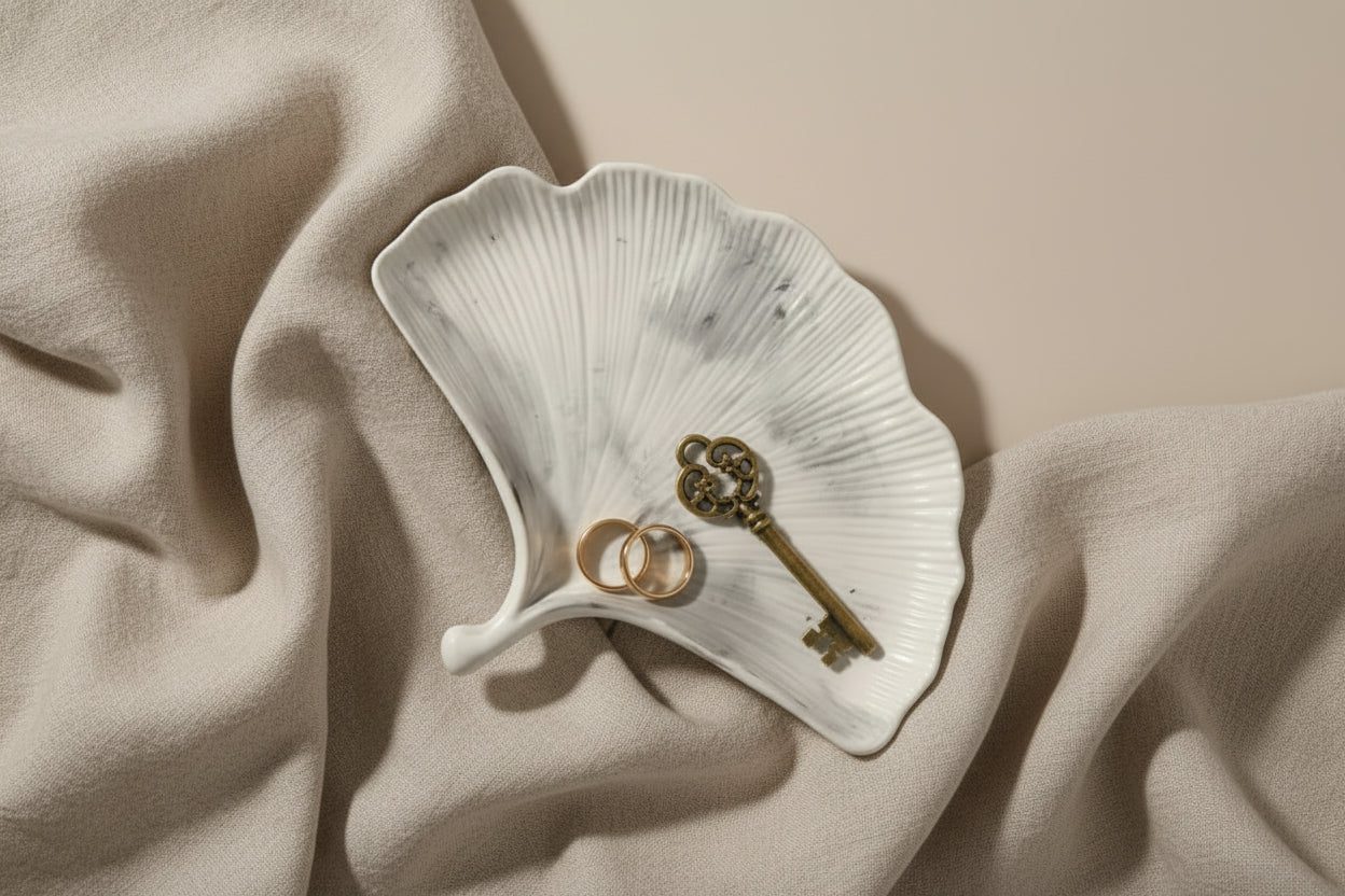 Foglia di Ginkgo in Resina Ceramica