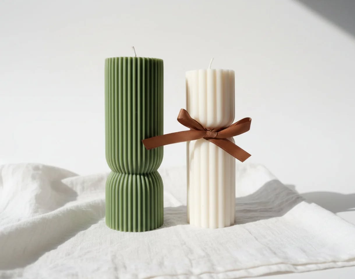 Set 2 Candele a Colonna – Collezione Atene